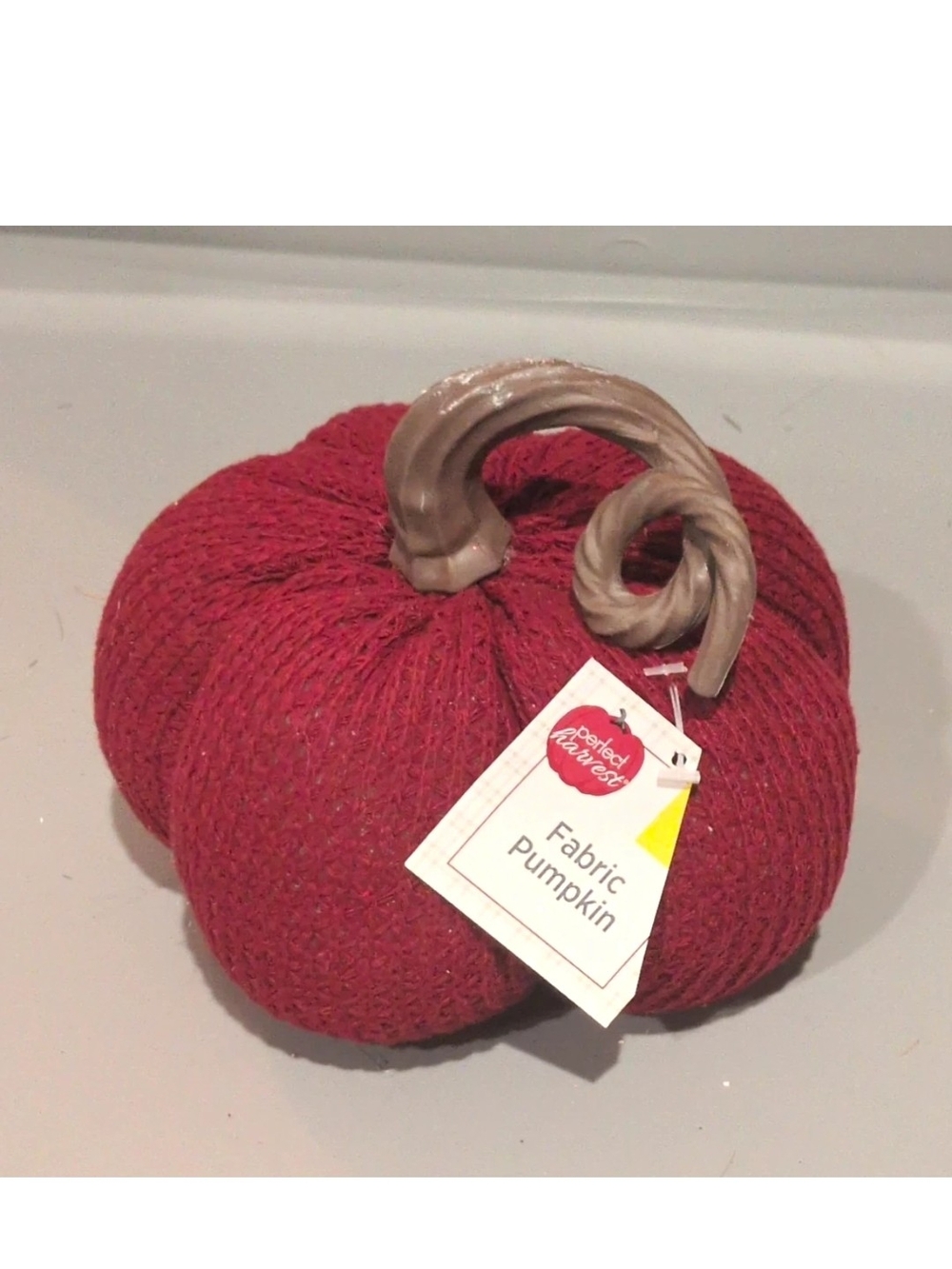 Fabric Pumpkin Home Accent - Red